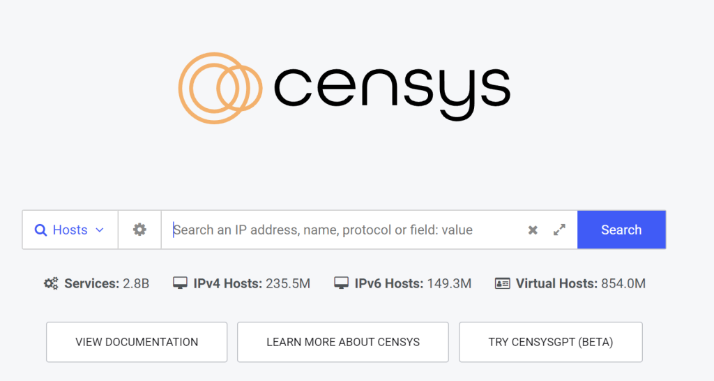 search.censys.io网站界面
